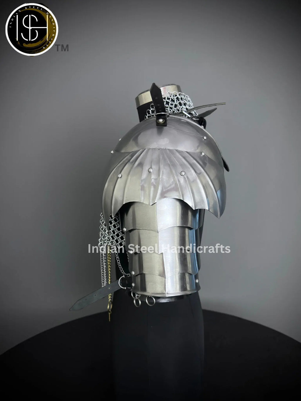 Knight Brave Female Armor, Gorget Pouldron Armor, Chaianmail Stylish top,Cosplay Armor, Sca Armor, Larp Armor, Gifts for Women. ISH Collection