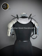 Female Knight Steel Armor: Gorget, Pouldron & Chainmail - LARP Cosplay