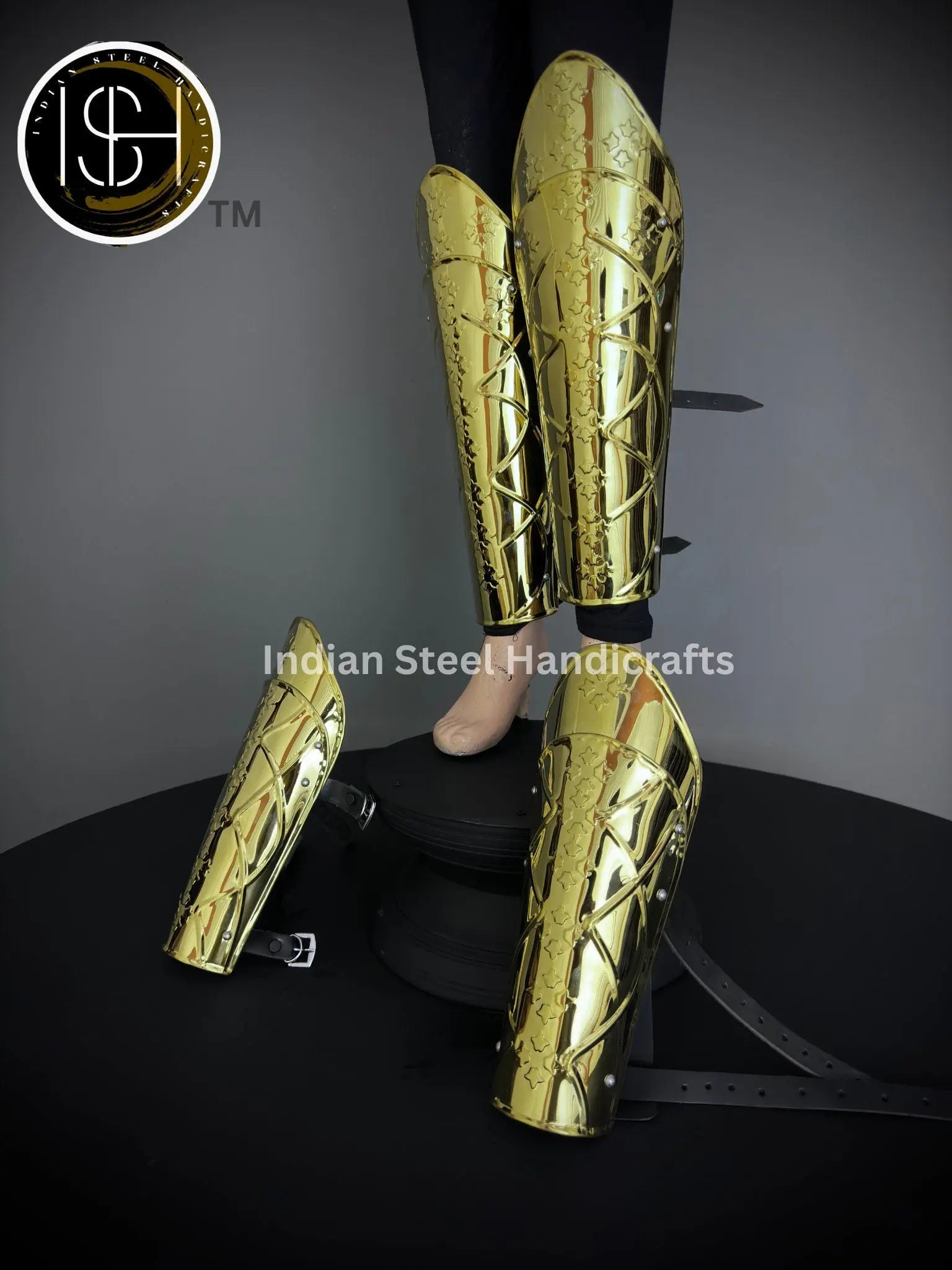 Medieval Knight leg Armor, Bracers Armor, Larp Armor, fantasy Armor Cosplay Armor, Sca Armor, Gift for Men/Women ISH Collection