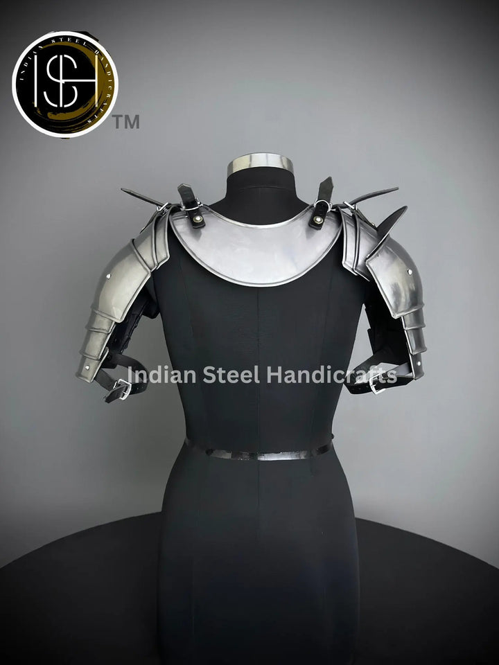 Medieval Knight Gorget&Pouldron Armor, Larp Armor Costume, Cosplay Armor, Sca Armor, Fantasy Armor, Gift for Men/women ISH Collection
