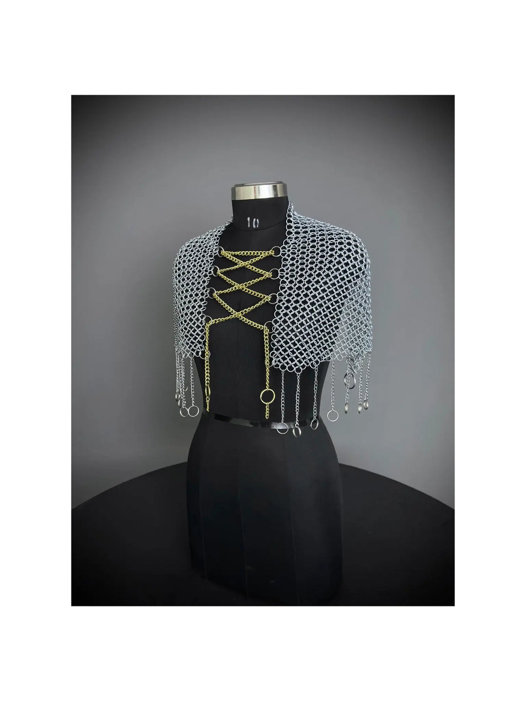 Chainmail Collar, Chainmail Jump Ring, Chainmail Neck Piece, Cosplay Costume, Chainmail Festival, Renaissance Faire Larp Gift. ISH Collection