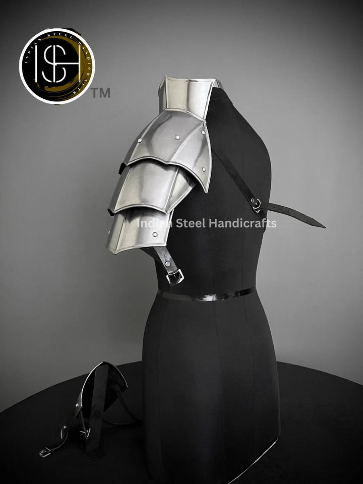 Handmade Steel Pauldron: Female Medieval LARP Armor