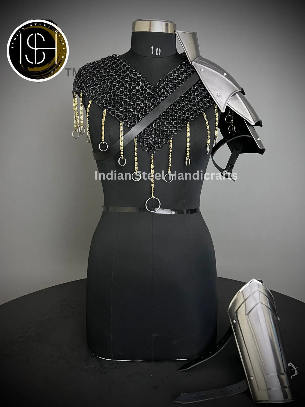 Medieval Knight Steel Shoulder & Bracer Armor: LARP Cosplay