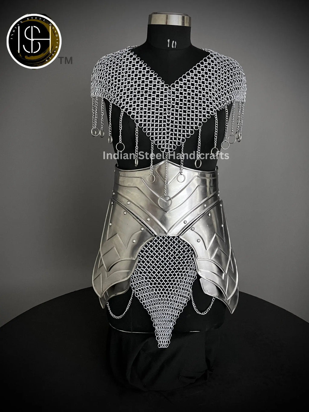 Chainmail Chains Layers top, Skirt, Waist & Tesset Armor, Wedding Cosplay Costume, Larp , Cosplay, Sca Armor, Gift For Women. ISH Collection