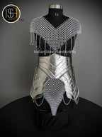 Chainmail Chains Layers top, Skirt, Waist & Tesset Armor, Wedding Cosplay Costume, Larp , Cosplay, Sca Armor, Gift For Women. ISH Collection