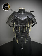 Knight Brave Female Armor, Gorget Pouldron Armor, Chaianmail Stylish top,Cosplay Armor, Sca Armor, Larp Armor, Gifts for Women. ISH Collection