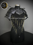 Knight Brave Female Armor, Gorget Pouldron Armor, Chaianmail Stylish top,Cosplay Armor, Sca Armor, Larp Armor, Gifts for Women. ISH Collection