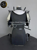 Female Knight Armor: Steel Gorget, Pouldron & Chainmail - SCA LARP Cosplay