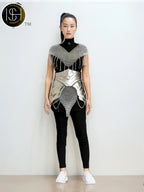 Chainmail Chains Layers top, Skirt, Waist & Tesset Armor, Wedding Cosplay Costume, Larp , Cosplay, Sca Armor, Gift For Women. ISH Collection