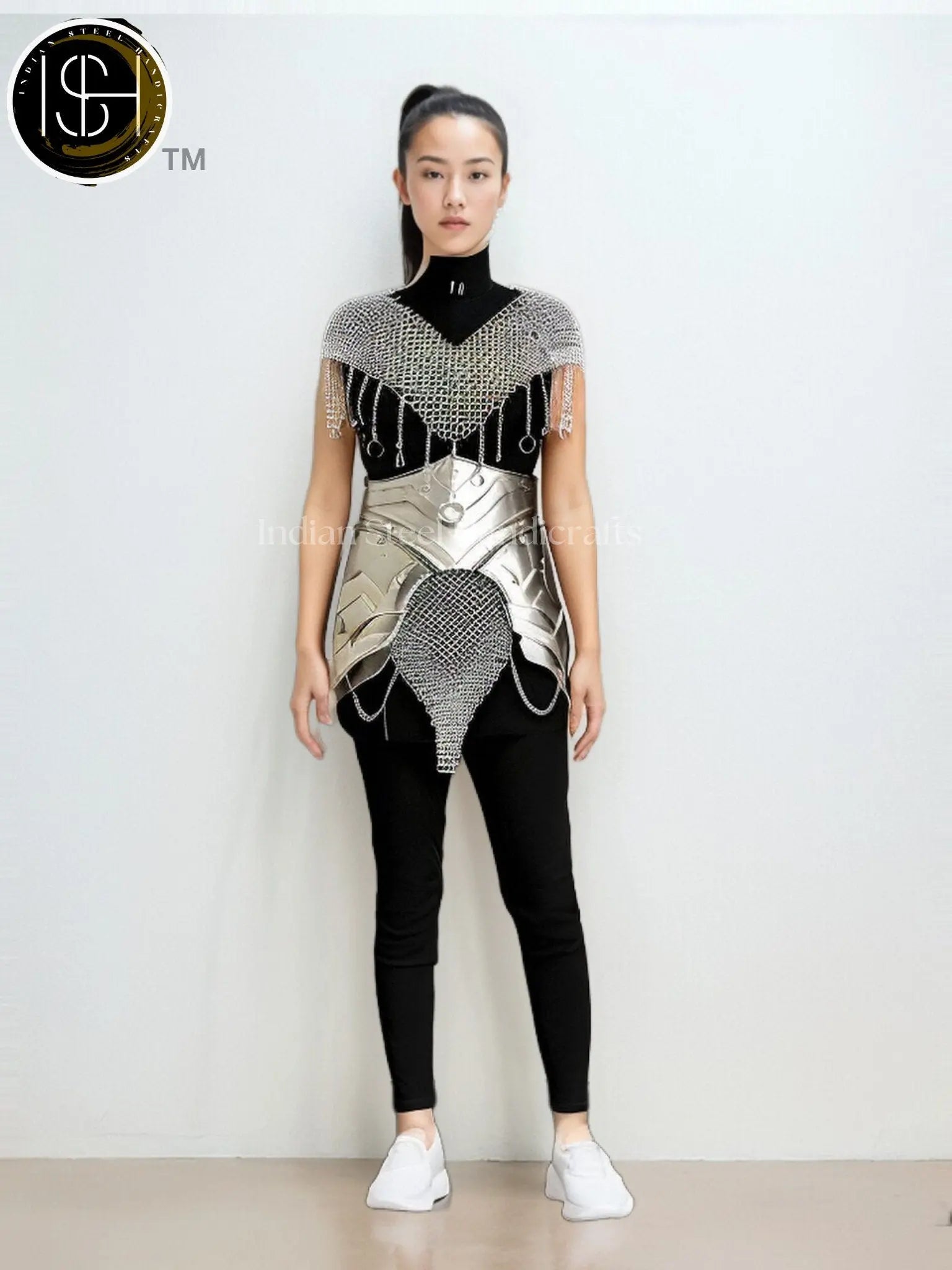 Chainmail Chains Layers top, Skirt, Waist & Tesset Armor, Wedding Cosplay Costume, Larp , Cosplay, Sca Armor, Gift For Women. ISH Collection