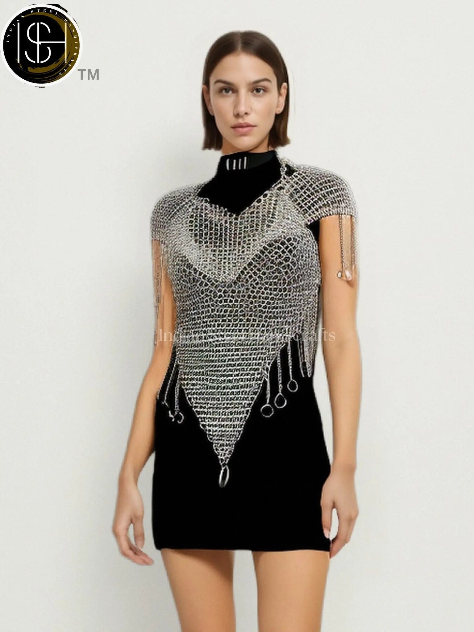 Chainmail Harness, Chainmail Chains Layers top, Jump Rings Costume, Wedding Cosplay Costume, Larp , Cosplay, Sca Armor, Gift For Women. ISH Collection