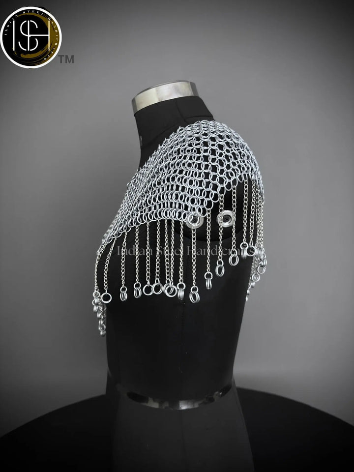 Chainmail Collar, Chainmail Jump Ring, Chainmail Neck Piece, Cosplay Costume, Chainmail Festival, Renaissance Faire Larp Gift. ISH Collection