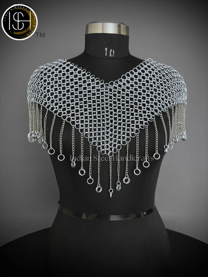 Chainmail Collar, Chainmail Jump Ring, Chainmail Neck Piece, Cosplay Costume, Chainmail Festival, Renaissance Faire Larp Gift. ISH Collection