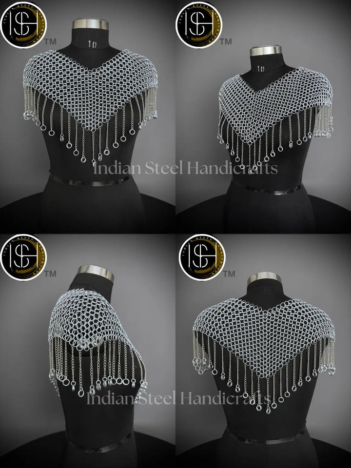 Chainmail Collar, Chainmail Jump Ring, Chainmail Neck Piece, Cosplay Costume, Chainmail Festival, Renaissance Faire Larp Gift. ISH Collection