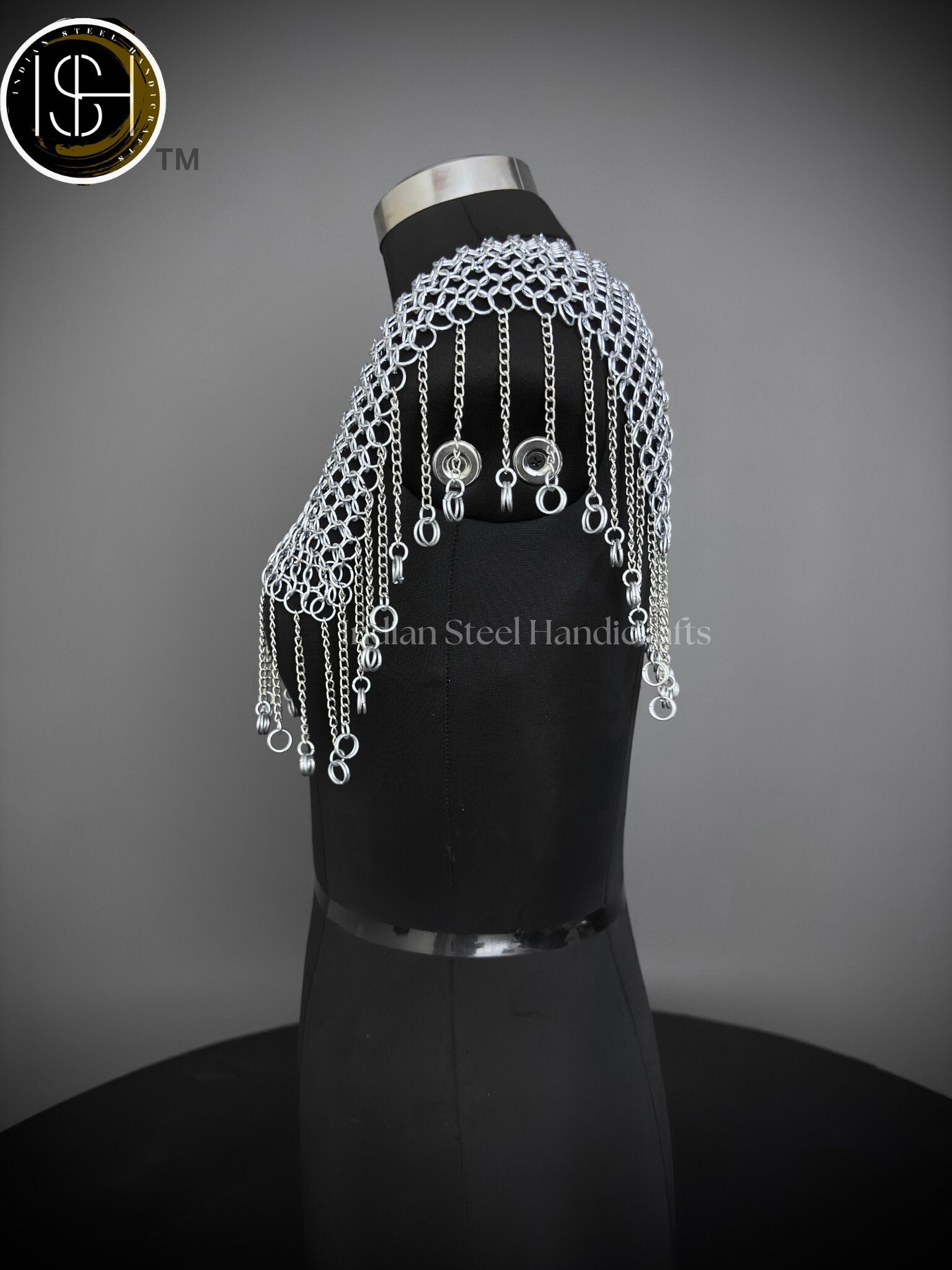 Chainmail Square Shoulder, Chainmail Jump Ring, Chainmail Neck Piece, Cosplay Costume, Chainmail Festival, Renaissance Faire Larp Gift.