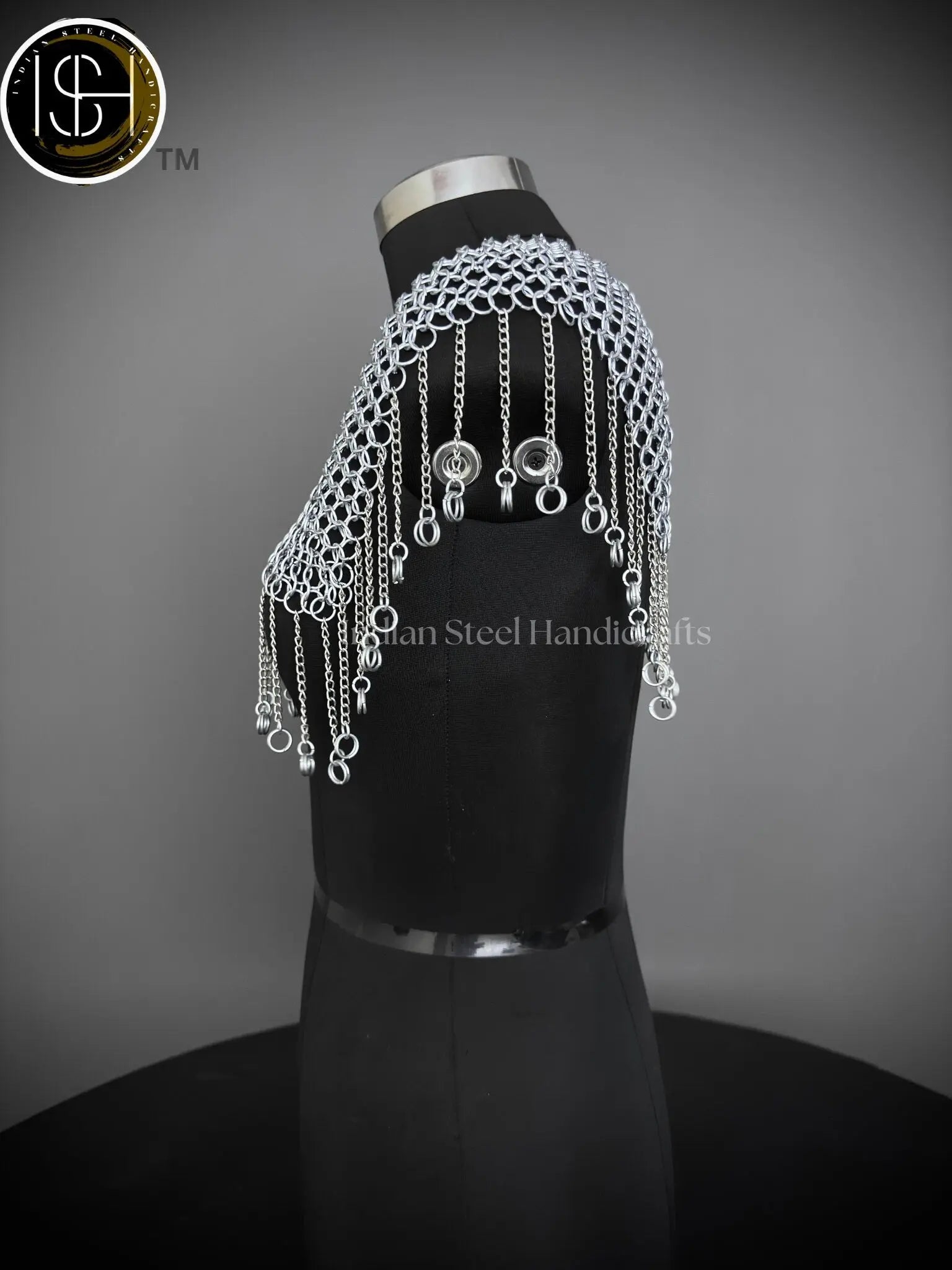 Chainmail Square Shoulder, Chainmail Jump Ring, Chainmail Neck Piece, Cosplay Costume, Chainmail Festival, Renaissance Faire Larp Gift. ISH Collection