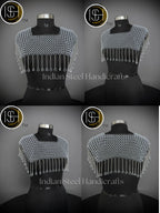 Chainmail Square Shoulder, Chainmail Jump Ring, Chainmail Neck Piece, Cosplay Costume, Chainmail Festival, Renaissance Faire Larp Gift. ISH Collection