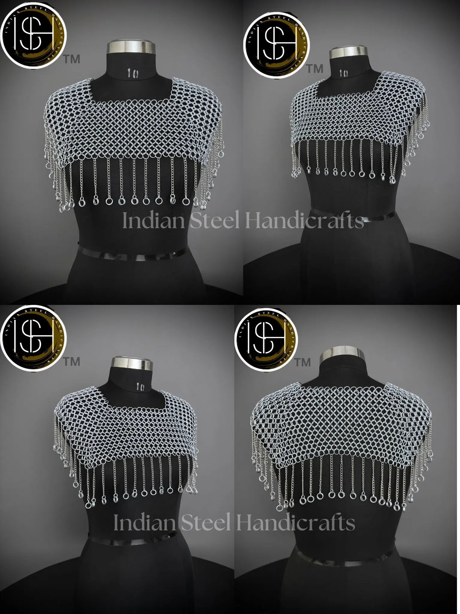 Chainmail Square Shoulder, Chainmail Jump Ring, Chainmail Neck Piece, Cosplay Costume, Chainmail Festival, Renaissance Faire Larp Gift. ISH Collection
