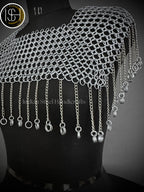 Chainmail Square Shoulder, Chainmail Jump Ring, Chainmail Neck Piece, Cosplay Costume, Chainmail Festival, Renaissance Faire Larp Gift. ISH Collection