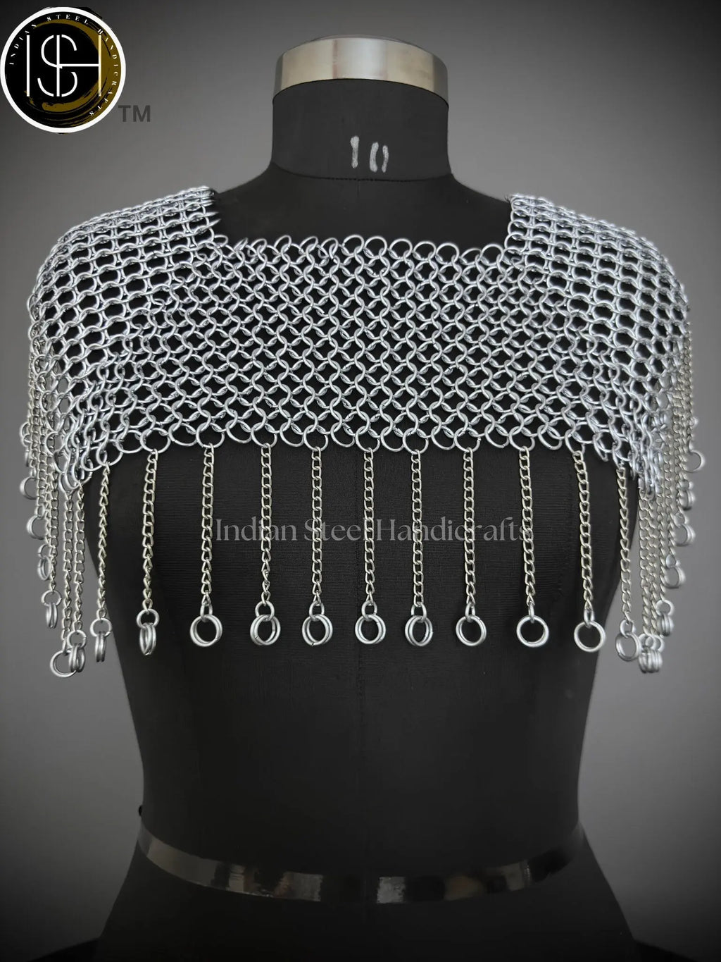 Chainmail Square Shoulder, Chainmail Jump Ring, Chainmail Neck Piece, Cosplay Costume, Chainmail Festival, Renaissance Faire Larp Gift. ISH Collection