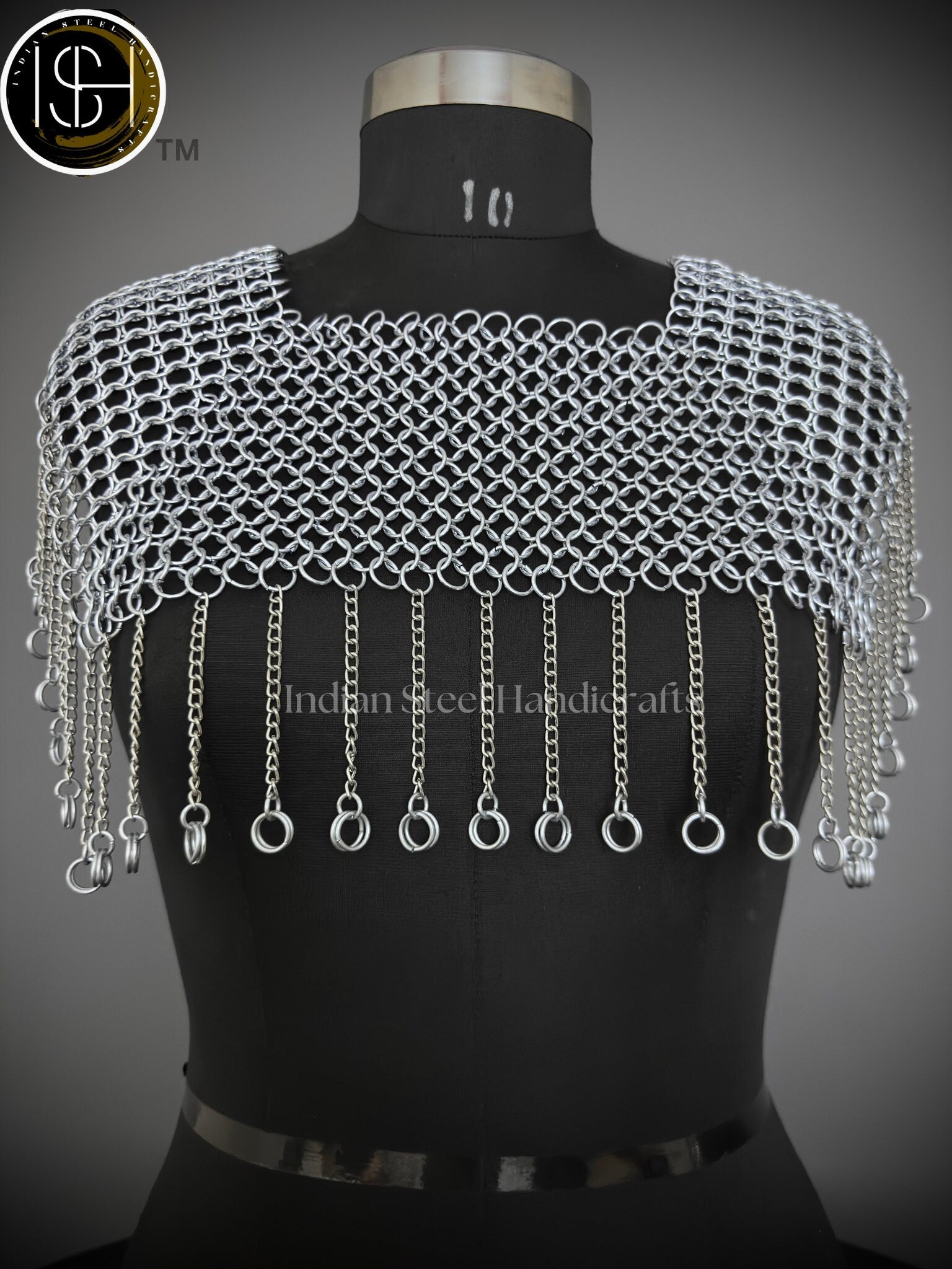 Chainmail Square Shoulder, Chainmail Jump Ring, Chainmail Neck Piece, Cosplay Costume, Chainmail Festival, Renaissance Faire Larp Gift.