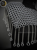 Chainmail Square Shoulder, Chainmail Jump Ring, Chainmail Neck Piece, Cosplay Costume, Chainmail Festival, Renaissance Faire Larp Gift. ISH Collection