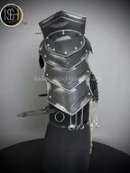 Female Knight Armor: Steel Gorget & Pouldron, Chainmail Top - LARP Cosplay