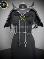 Knight Brave Female Armor, Gorget Pouldron Armor, Chaianmail Stylish top,Cosplay Armor, Sca Armor, Larp Armor, Gifts for Women. ISH Collection