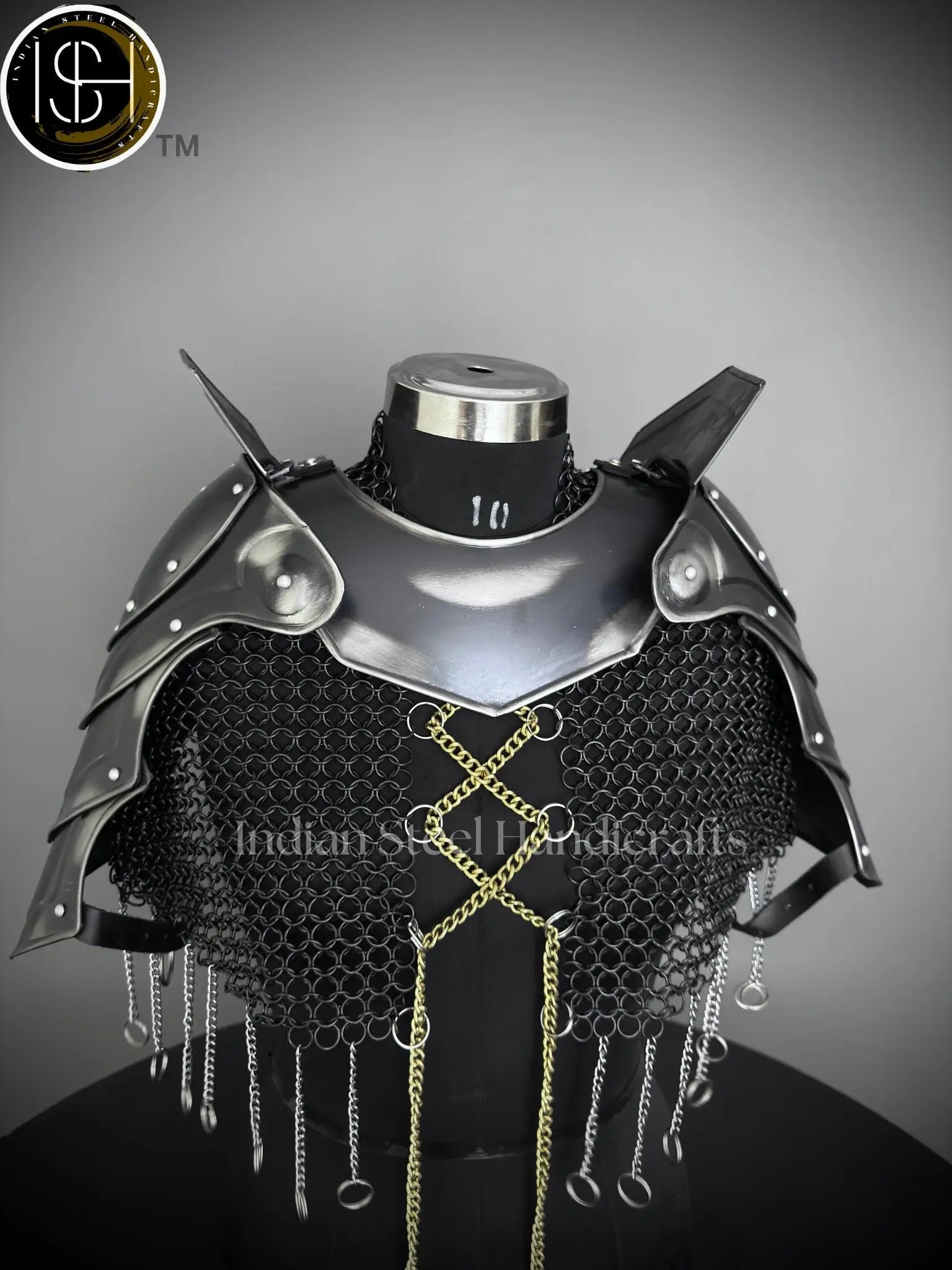 Knight Brave Female Armor, Gorget Pouldron Armor, Chaianmail Stylish top,Cosplay Armor, Sca Armor, Larp Armor, Gifts for Women. ISH Collection