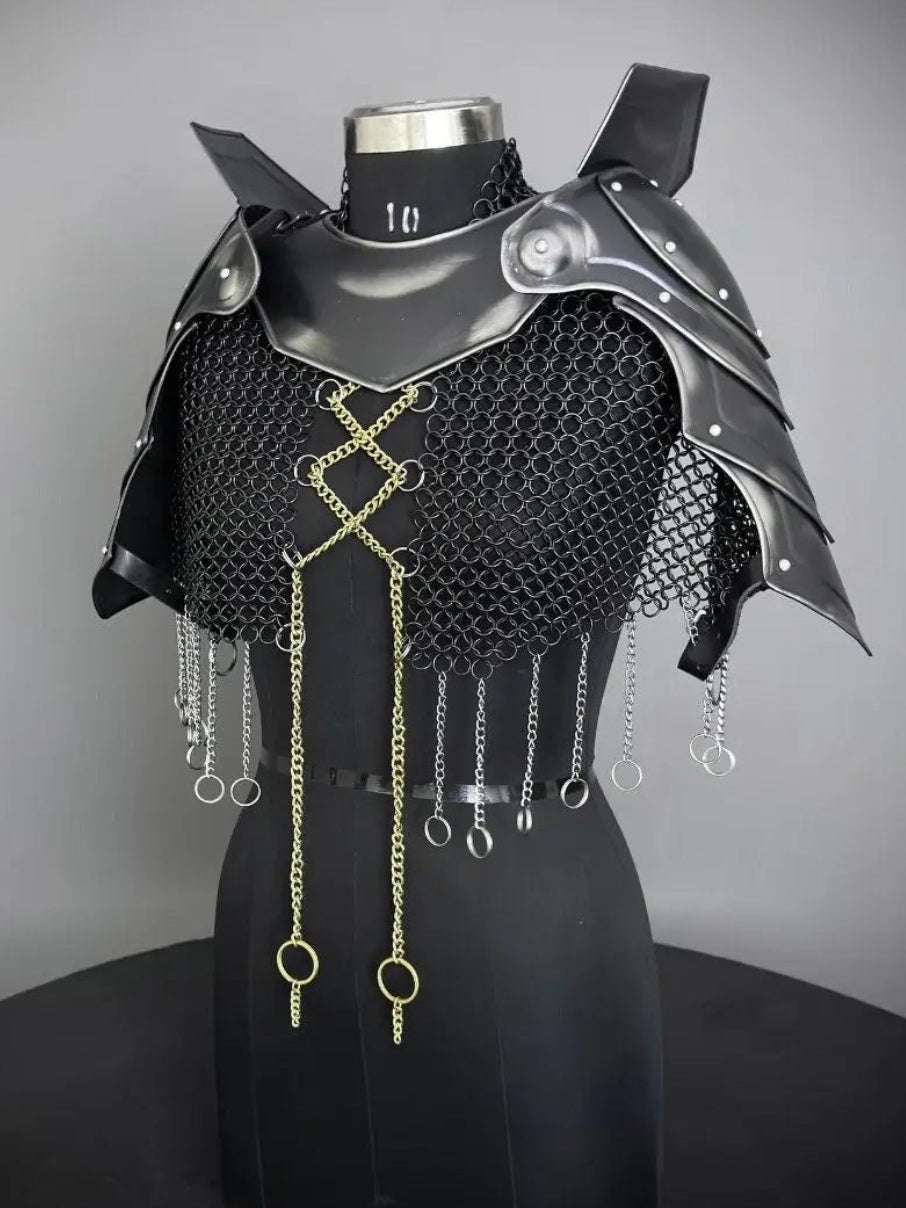 Medieval Armor, Knight Armor, Cosplay Armor, Sca Armor, Larp Armor, Fantasy Armor, Steel Armor, Female Armor, Lady Armor, Chainmail Armor, Gift For Girlfriend, Birthday Gift, Gift For Her, Gorget & Pauldron armor.