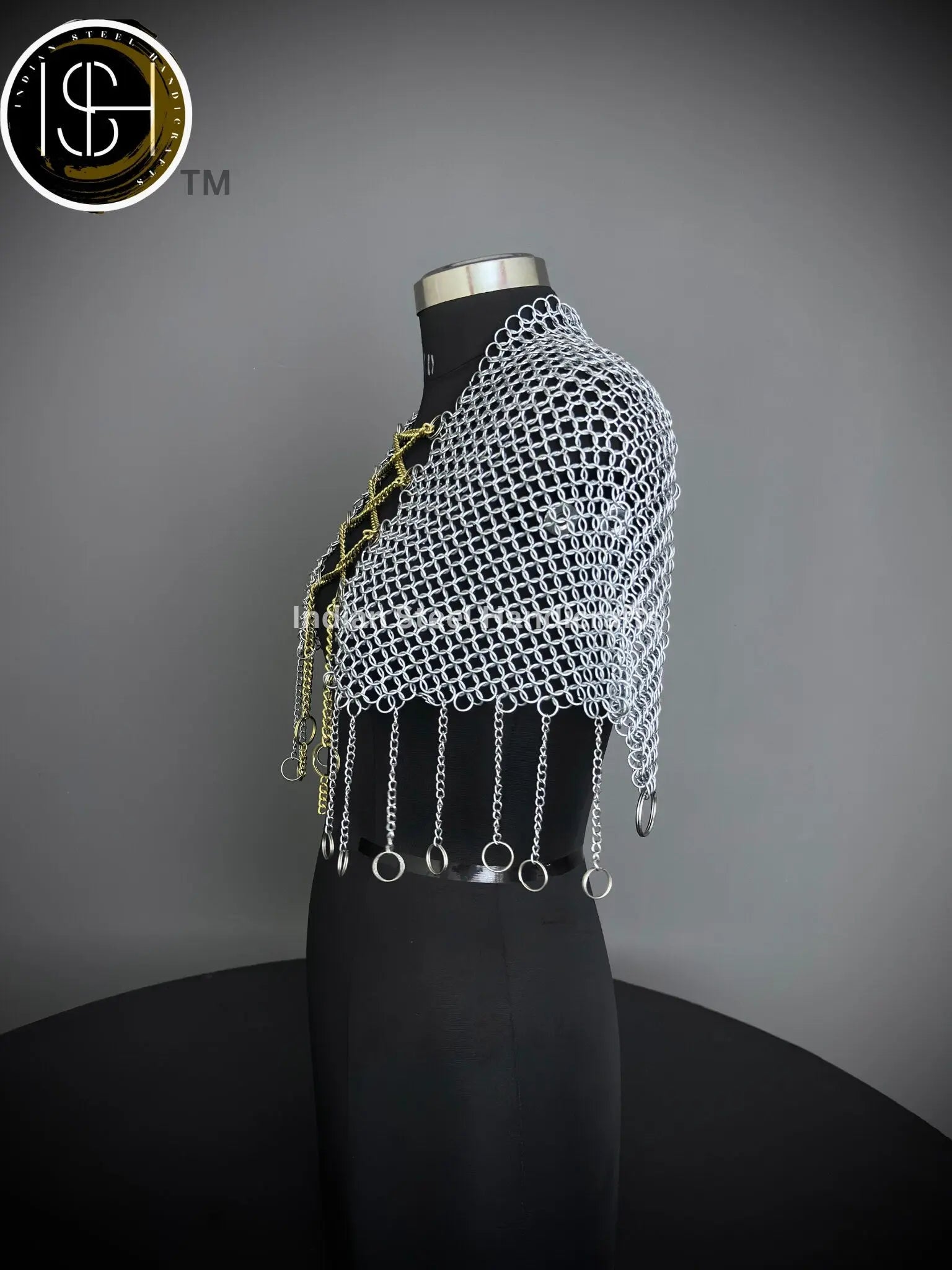 Chainmail Collar, Chainmail Jump Ring, Chainmail Neck Piece, Cosplay Costume, Chainmail Festival, Renaissance Faire Larp Gift. ISH Collection