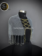 Chainmail Collar, Chainmail Jump Ring, Chainmail Neck Piece, Cosplay Costume, Chainmail Festival, Renaissance Faire Larp Gift. ISH Collection
