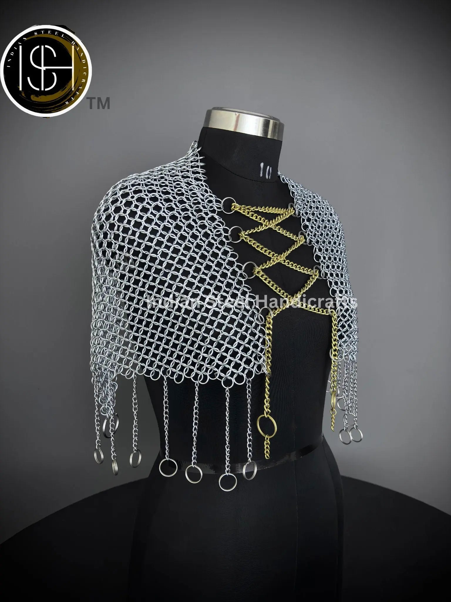 Chainmail Collar, Chainmail Jump Ring, Chainmail Neck Piece, Cosplay Costume, Chainmail Festival, Renaissance Faire Larp Gift. ISH Collection