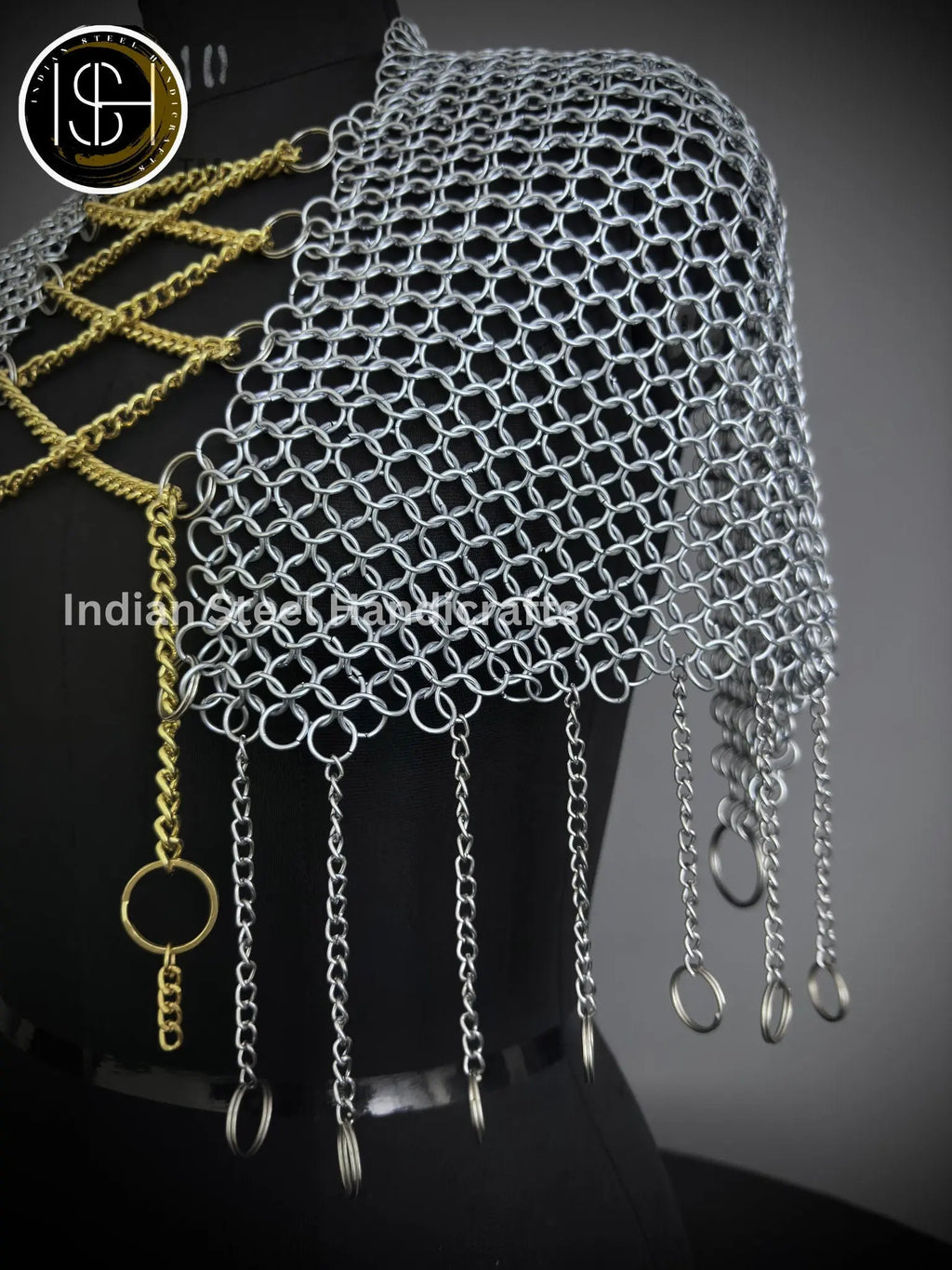 Chainmail Collar, Chainmail Jump Ring, Chainmail Neck Piece, Cosplay Costume, Chainmail Festival, Renaissance Faire Larp Gift. ISH Collection