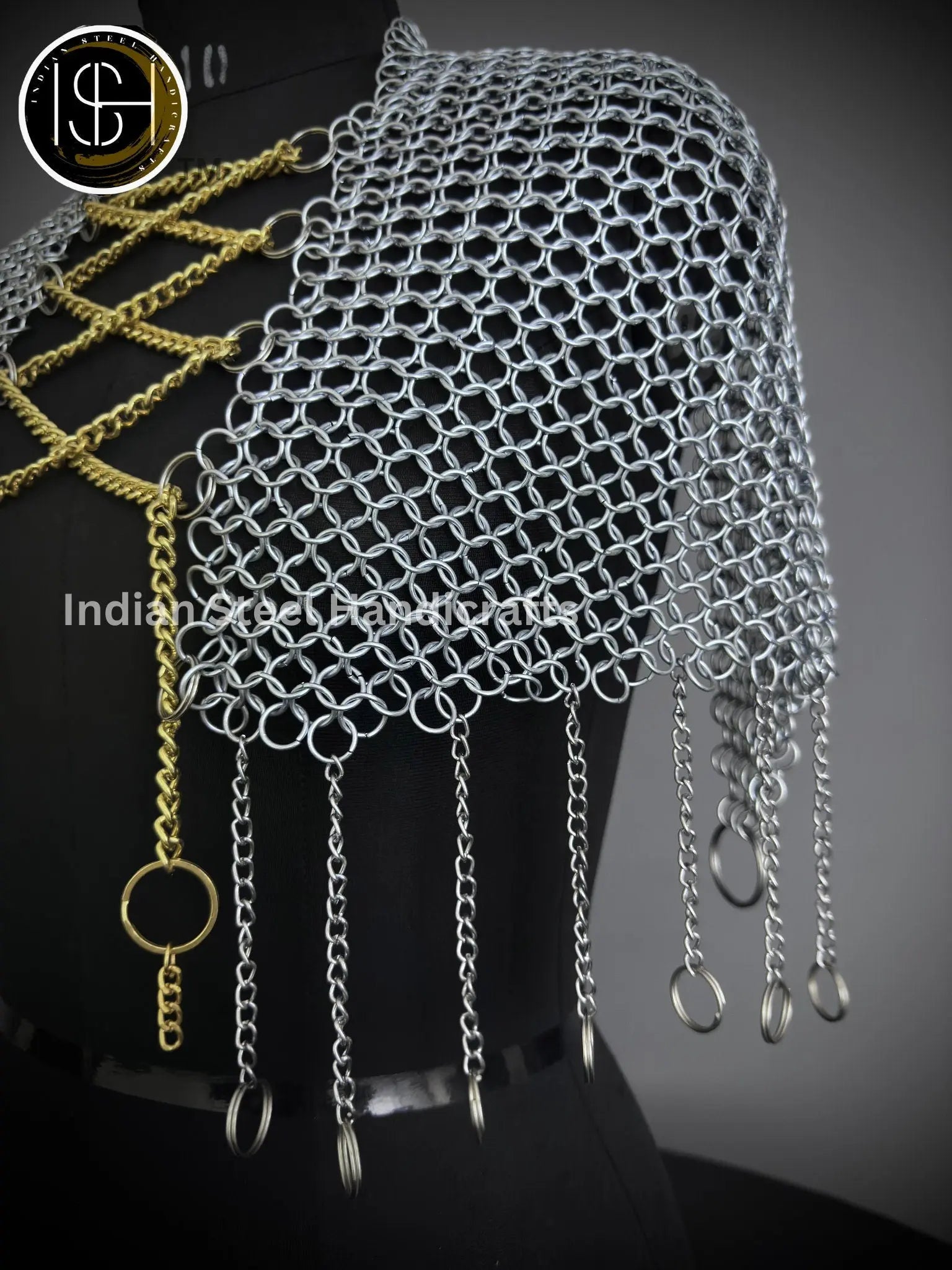 Chainmail Collar, Chainmail Jump Ring, Chainmail Neck Piece, Cosplay Costume, Chainmail Festival, Renaissance Faire Larp Gift. ISH Collection