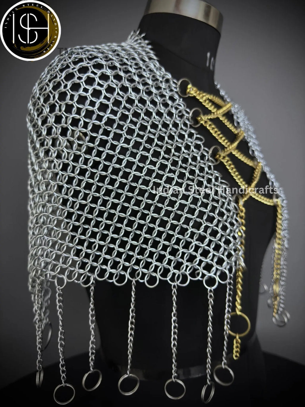 Chainmail Collar, Chainmail Jump Ring, Chainmail Neck Piece, Cosplay Costume, Chainmail Festival, Renaissance Faire Larp Gift. ISH Collection