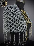Chainmail Collar, Chainmail Jump Ring, Chainmail Neck Piece, Cosplay Costume, Chainmail Festival, Renaissance Faire Larp Gift. ISH Collection