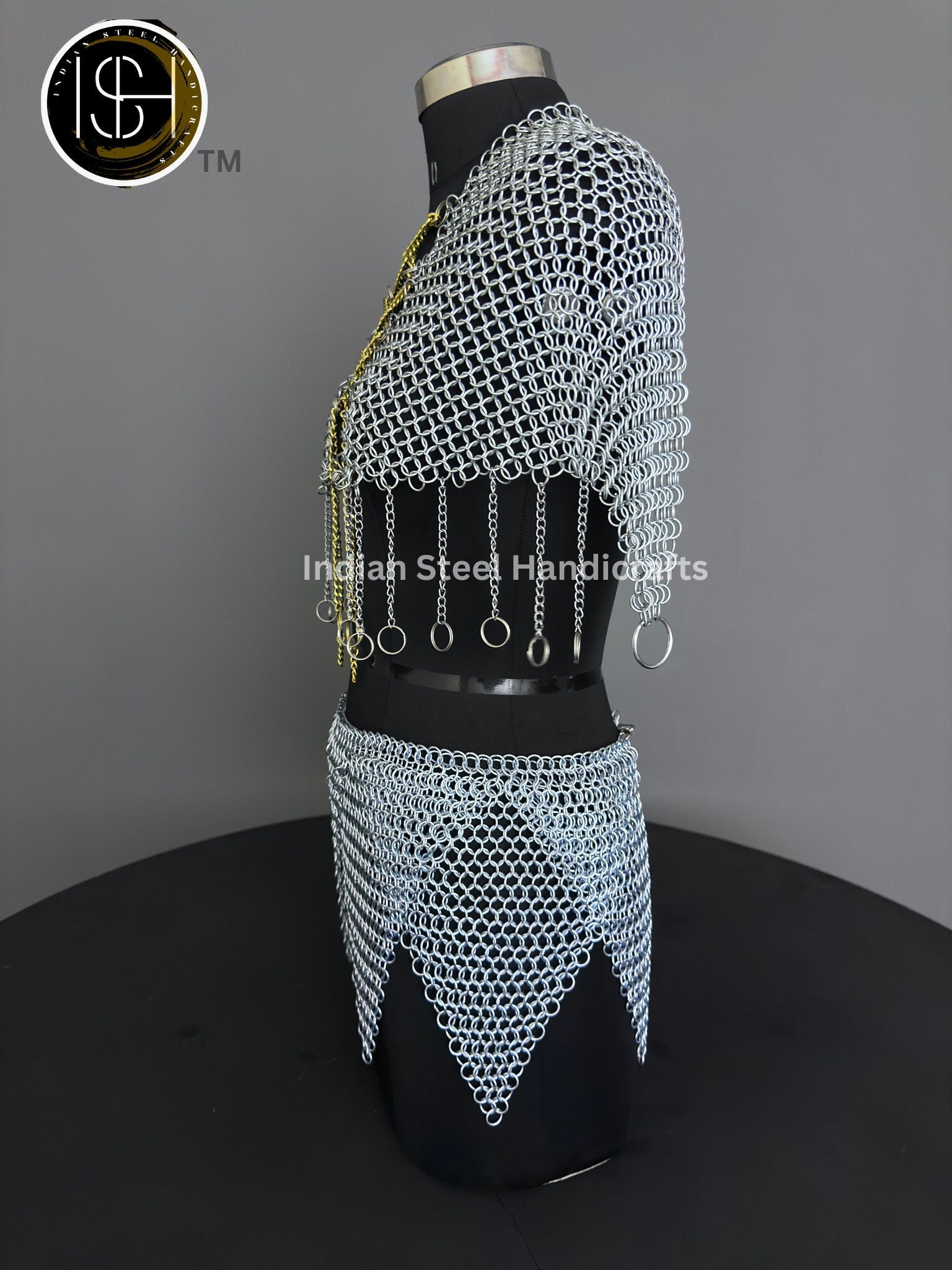 Chainmail Harness, Chainmail Chains Layers top & Skirt, Rings Costume, Wedding Cosplay Costume, Larp , Cosplay, Sca Armor, Gift For Women.