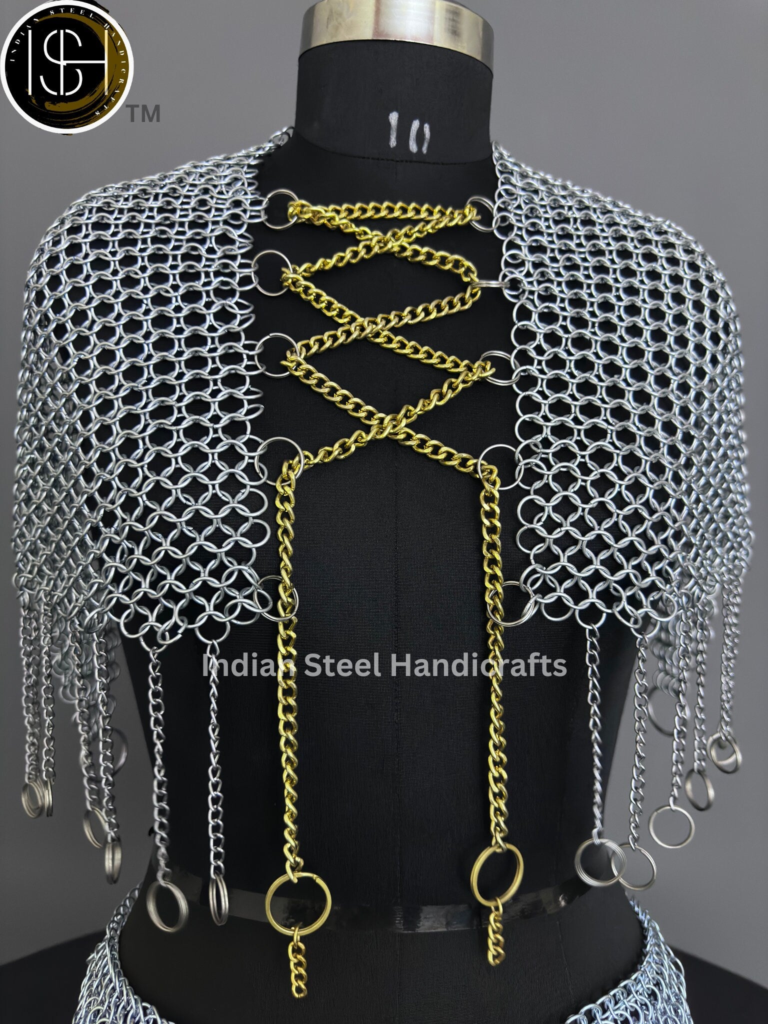 Chainmail Harness, Chainmail Chains Layers top & Skirt, Rings Costume, Wedding Cosplay Costume, Larp , Cosplay, Sca Armor, Gift For Women.