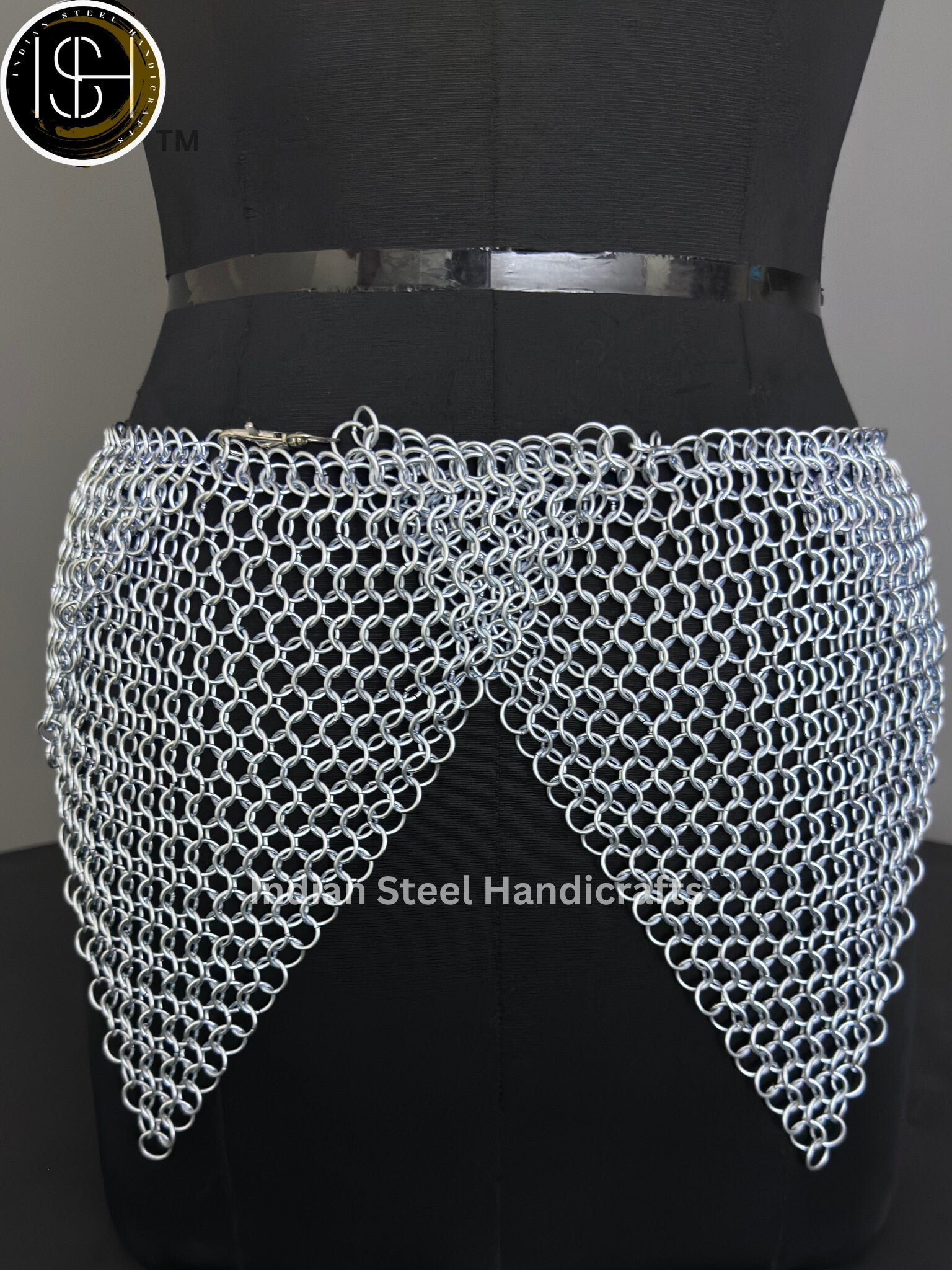 Chainmail Overlap Skirt, Chainmaille Antique Silver Renfaire Corset Costume, Belly Belt/Skirt, Boho Style Adjustable Skirt Gift for women