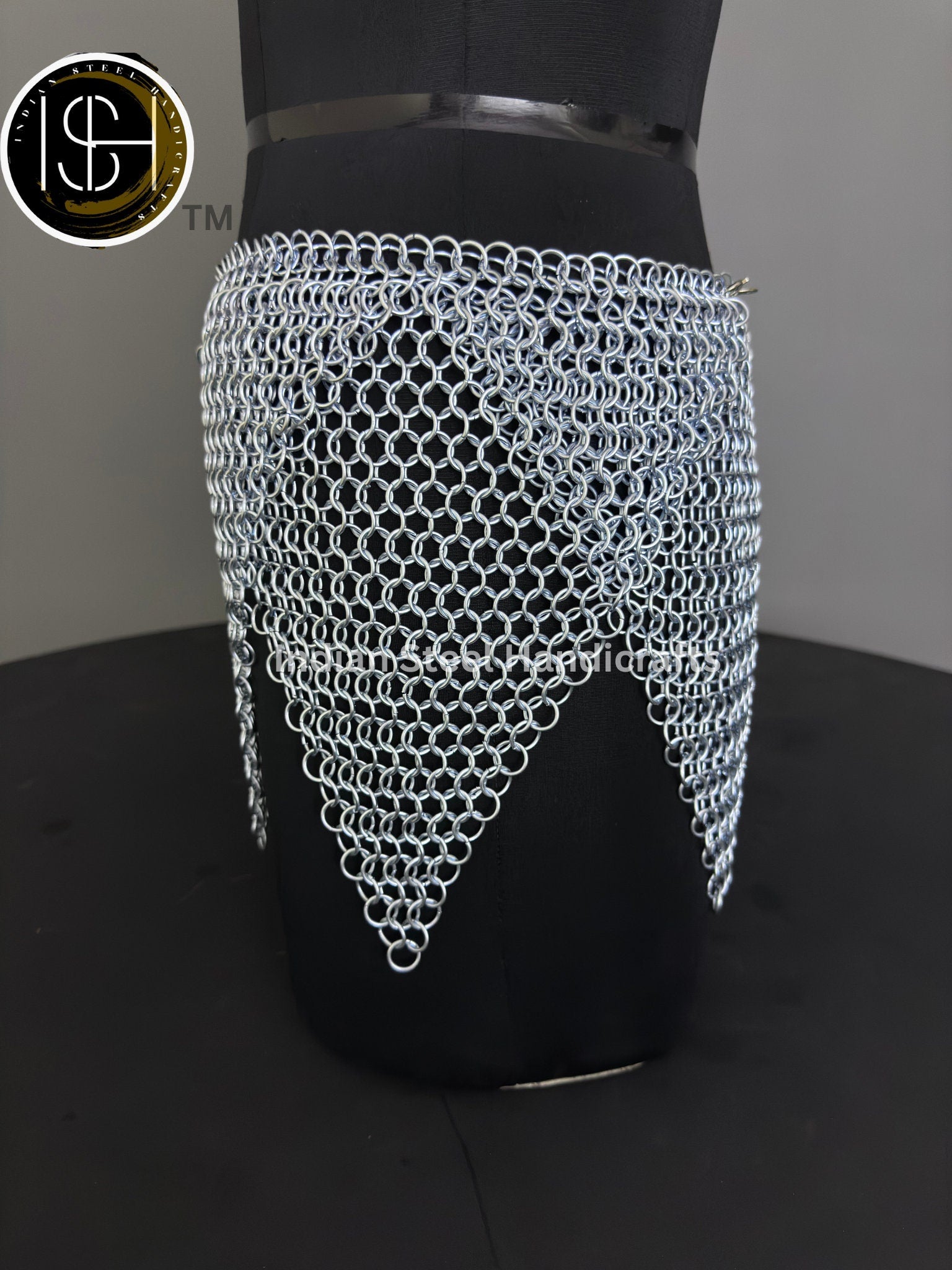 Chainmail Overlap Skirt, Chainmaille Antique Silver Renfaire Corset Costume, Belly Belt/Skirt, Boho Style Adjustable Skirt Gift for women