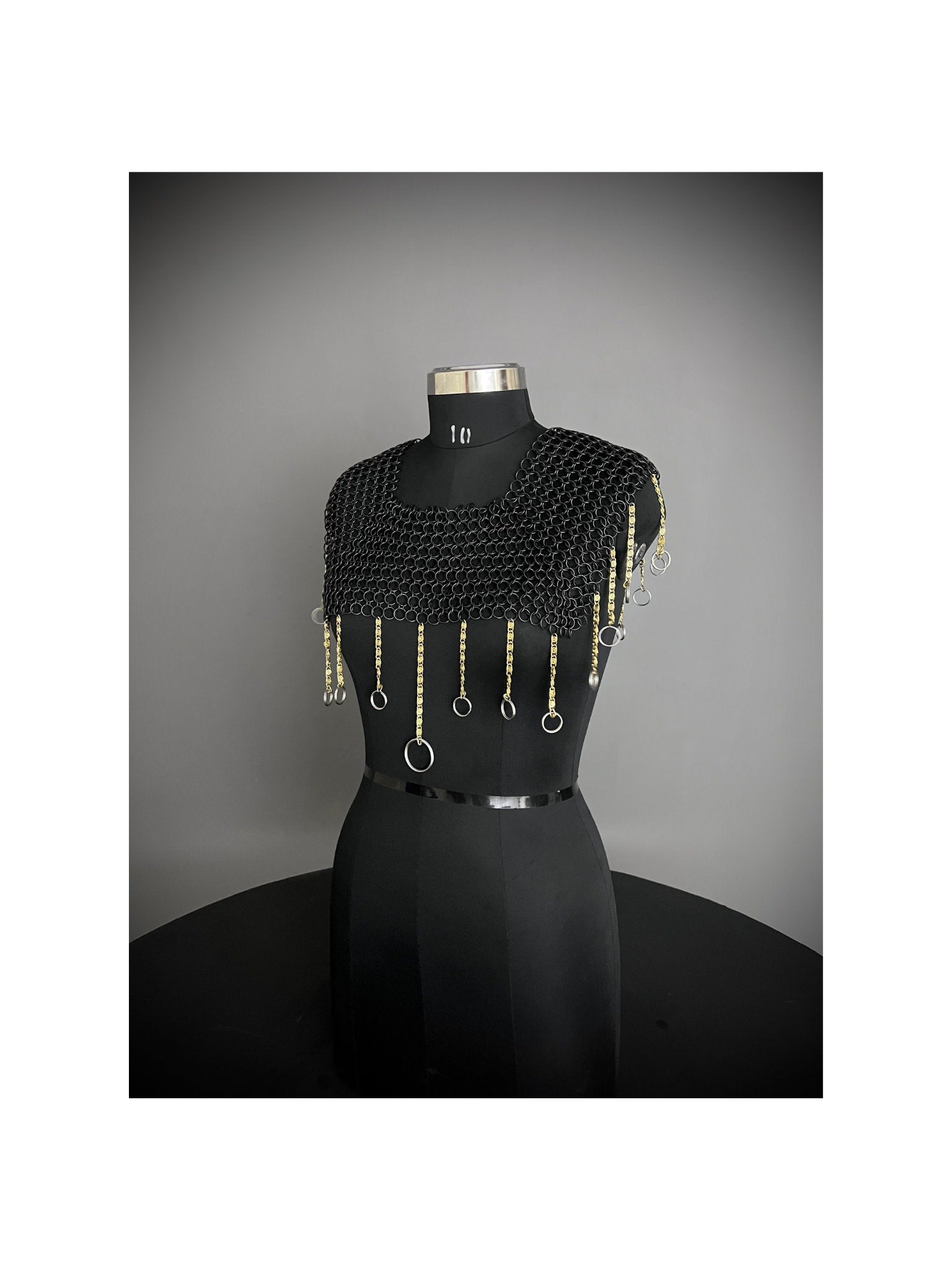 Chainmail Square Shoulder, Chainmail Jump Ring, Chainmail Neck Piece, Cosplay Costume, Chainmail Festival, Renaissance Faire Larp Gift.