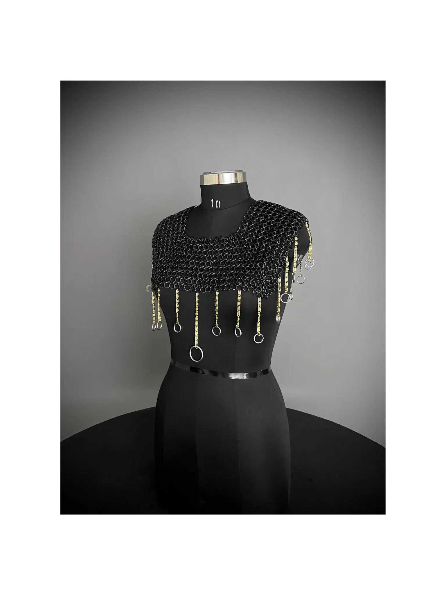 Chainmail Square Shoulder, Chainmail Jump Ring, Chainmail Neck Piece, Cosplay Costume, Chainmail Festival, Renaissance Faire Larp Gift. ISH Collection