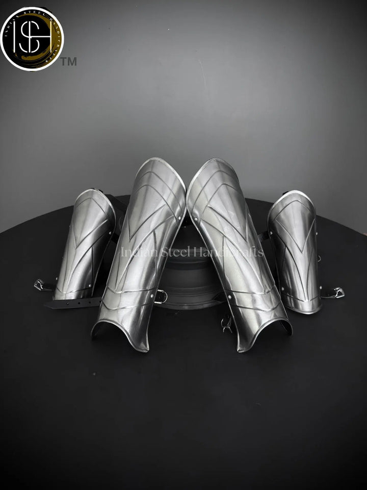 Medieval Knight leg Armor, Bracers Armor, Larp Armor, fantasy Armor Cosplay Armor, Sca Armor, Gift for Men/Women ISH Collection