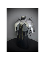 Pouldron armor, gorget armor, shoulder armor, knight armor, larp armor , medieval armor, fantasy armor, gift for her, gift for him, sca armor, cosplay armor, armor for sale, cosplay clothing, chainmale armor, chainmail corset