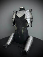 Pouldron armor, gorget armor, shoulder armor, knight armor, larp armor , medieval armor, fantasy armor, gift for her, gift for him, sca armor, cosplay armor, armor for sale, cosplay clothing, chainmale armor, chainmail corset
