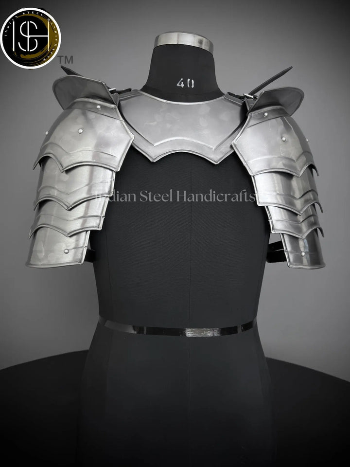 Medieval Knight Gorget&Pouldron Armor, Larp Armor Costume, Cosplay Armor, Sca Armor, Fantasy Armor, Gift for Men/women ISH Collection