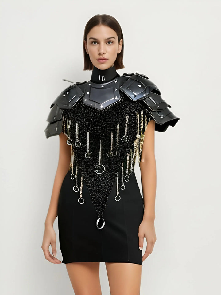 Knight Brave Female Armor, Gorget Pouldron Armor, Chaianmail Stylish top,Cosplay Armor, Sca Armor, Larp Armor, Gifts for Women. ISH Collection