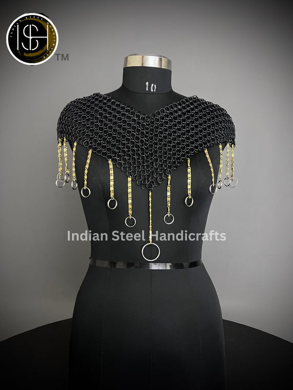 Chainmail Collar, Chainmail Jump Ring, Chainmail Neck Piece, Cosplay Costume, Chainmail Festival,Renaissance Faire Larp Gift.