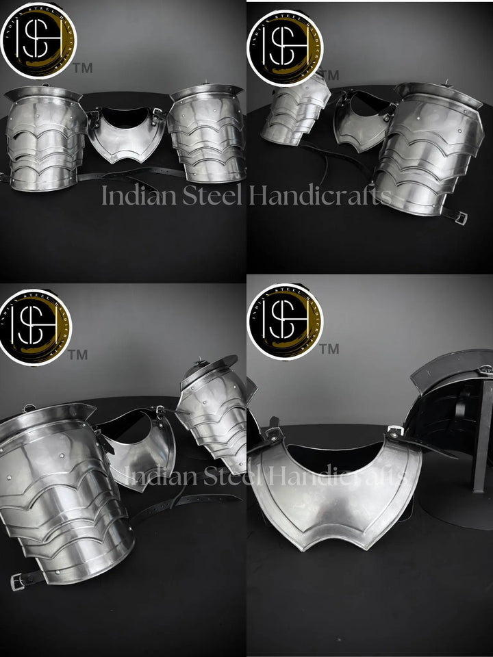 Medieval Knight Gorget&Pouldron Armor, fantasy Costume, Cosplay Armor, Sca Armor, Larp Armor, Gifts for Men/Woemen ISH Collection